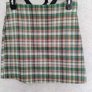 Zara Women's Green Plaid Tartan Mini Skirt Y2K Preppy Size Small